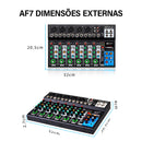 Mesa de Mixagem VEDO AF7: Mesa de Mixagem Analógica com Placa de Som Digital Integrada, 7 Canais, Configurações de Função Personalizadas, Console de Mixagem Analógica para Palco