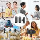 Microfone de lapela sem fio Ulanzi J12 com 20m de comprimento distancia e gravação de áudio e vídeo para smartphone Android e iPhone 16 DJI Action 5800mAh