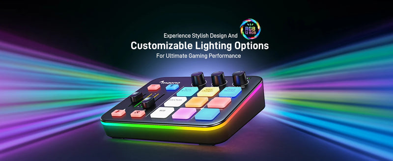 Interface de áudio para jogos MAONO G1 NEO, efeitos sonoros personalizados, mixer de áudio, streaming com microfone XLR para voz de jogos