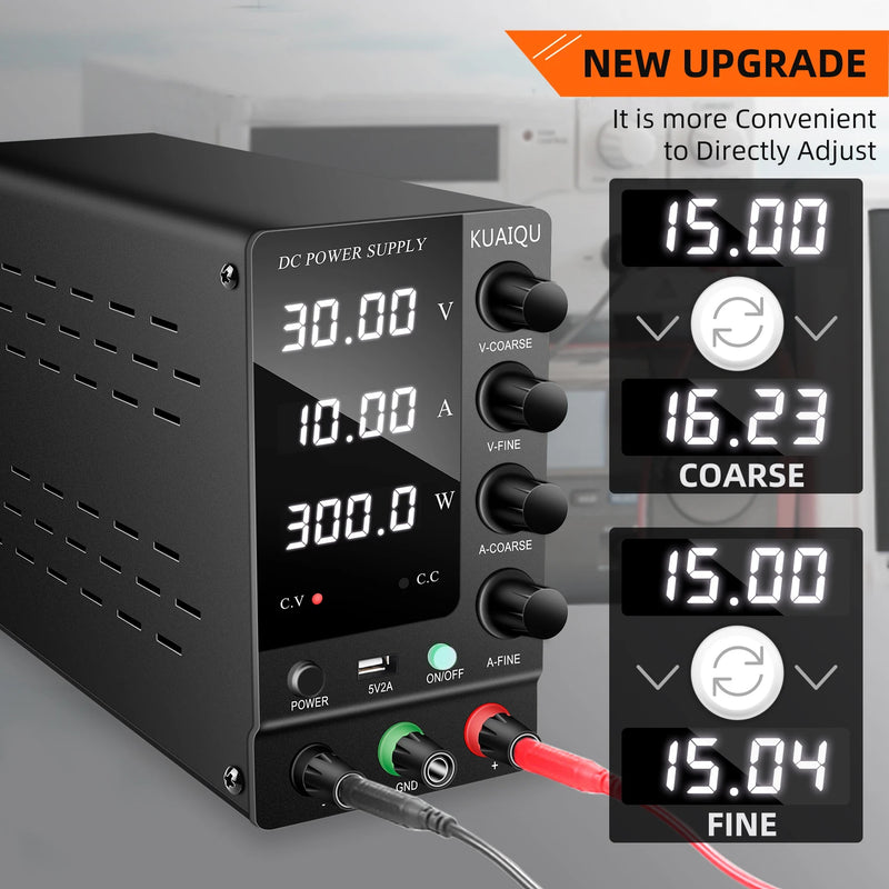Fonte de alimentação com display digital ajustável Mini fontes de alimentação de laboratório Regulador de tensão 60V 5A 120V 3A 32V 6A KUAIQU 30V 10A DC