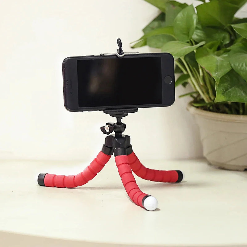Mini tripé de esponja flexível em formato de polvo, suporte para celular, vários formatos podem ser livremente alterados, durável e estável