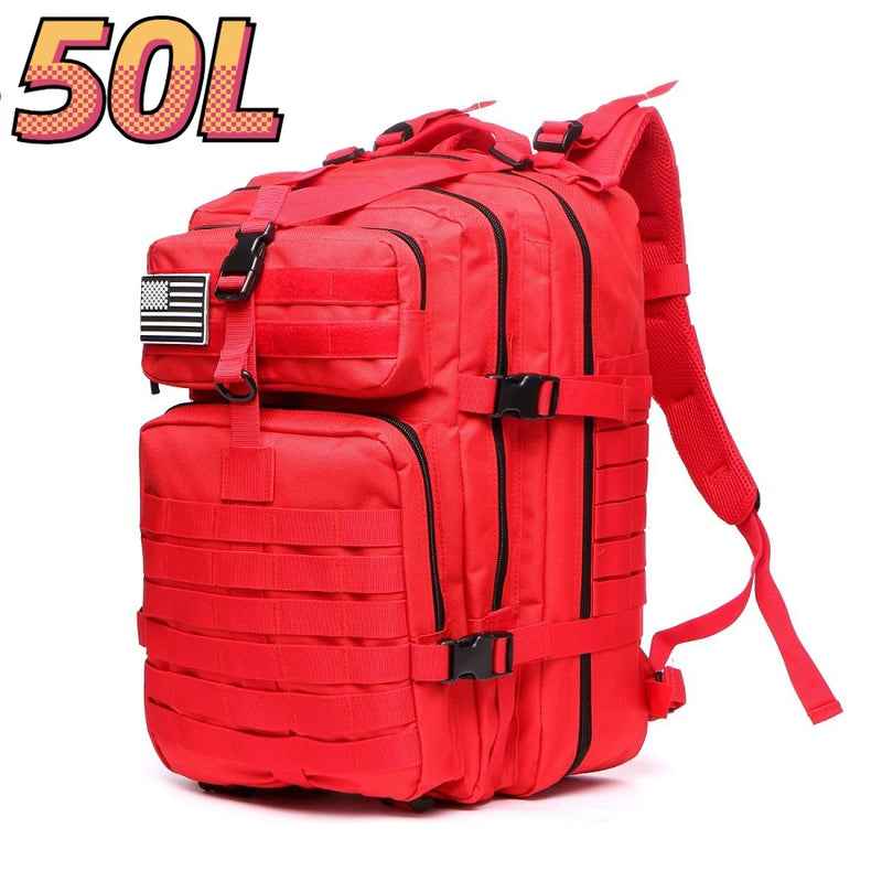 Mochila impermeável de nylon 1000D 30L/50L para atividades ao ar livre, esportes táticos, acampamento, caminhadas, trekking, pesca, caça