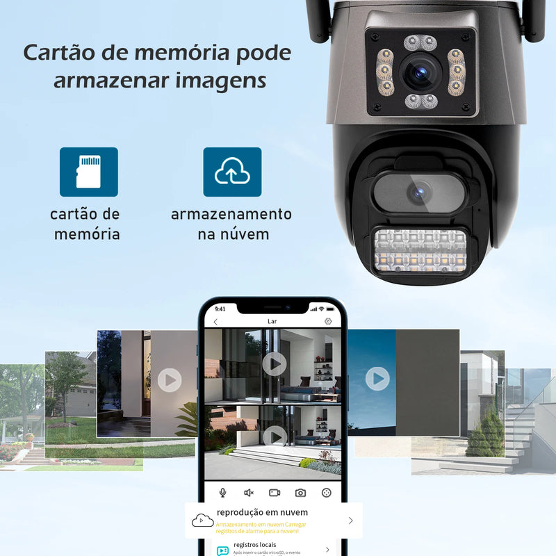 Câmera de segurança Icsee IP sem fio Wi-Fi HD 6MP 4K, ultra HD à prova d'água e prova de poeira