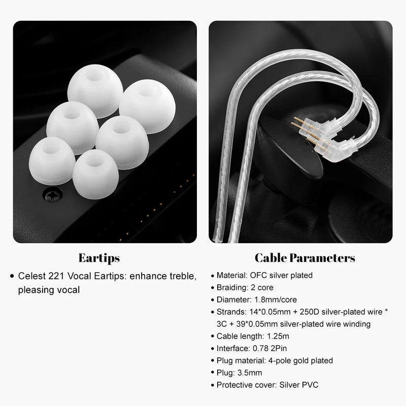 Novo fone de ouvido intra-auricular Kinera Celest Wyvern com cabo de microfone boom destacável IEMs Gaming Mic Headset Envio do Brasil