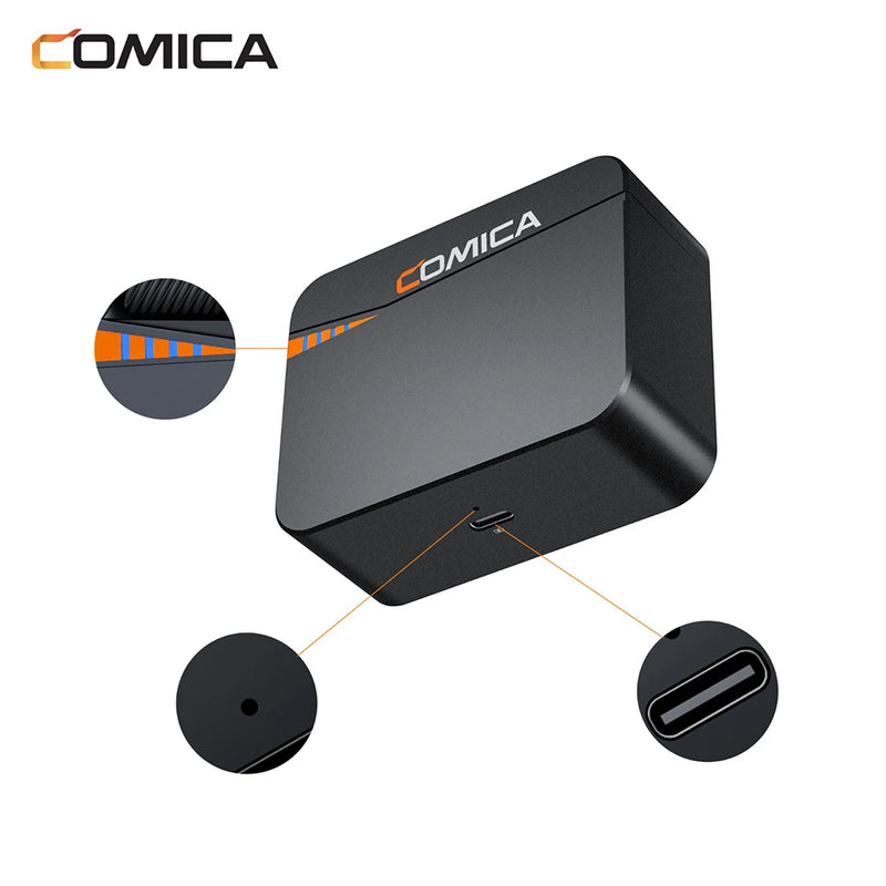 Microfone de lapela sem fio Comica Vimo C C3 C2 C1 2.4G para câmera de smartphone, vlog, streaming de YouTube vs Rode GO II