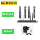 Sistema de microfone sem fio UHF Phenyx Pro PTU-7000 com 4 microfones de mão de 40 canais, varredura automática e seleção de frequência para igrejas