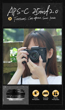 Lente principal fotográfica TTArtisan aps-c 25mm F2 para câmera Sony E Mount a6000 a6400 zve10 Fujifilm XT4 XT30 XS10 Nikon Z30 Z50