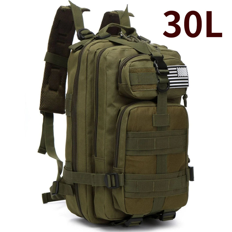 Mochila de nylon impermeável 30L/50L 1000D para caminhadas, pesca e caça, para atividades ao ar livre, esportes táticos, acampamento e caminhada