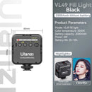 Mini Vlog VL49 LED, Luz de Preenchimento com 6W Branco 2000mAh 5500K Iluminação Zoom - para Fotográfica, Vídeo, Telefone, Selfie