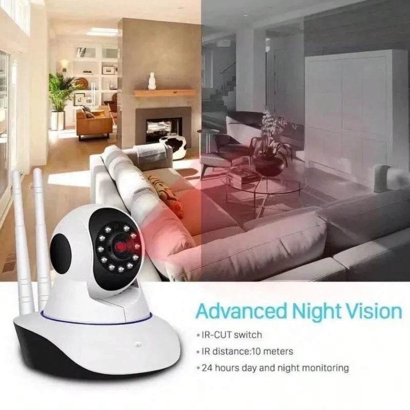 Câmera sem fio WiFi 1080P, monitoramento de segurança residencial, câmera interna com detecção de movimento, câmera panorâmica e inclinação de 360 °, monitor para bebê