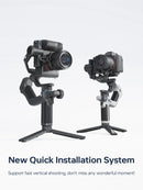 Gimbal de mão FeiyuTech SCORP Mini 2 de 3 eixos para câmeras mirrorless e de ação, smartphone com rastreador de IA, preenchimento magnético e capacidade de carga de 1,2 kg.