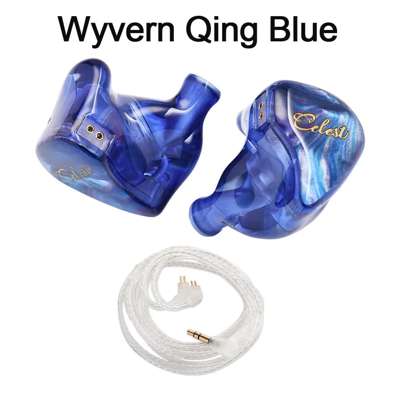 Fones de ouvido Kinera Celest Wyvern pretos com cabo e microfone, envio de IEMs brasileiros, fones de ouvido com fio Hi-Fi para jogos, para presente