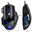 Mouse Gamer com Fio, 7 Botão, Retroiluminado, Ergonômico e 5500 DPI Ajustável - para Computador e Notebook