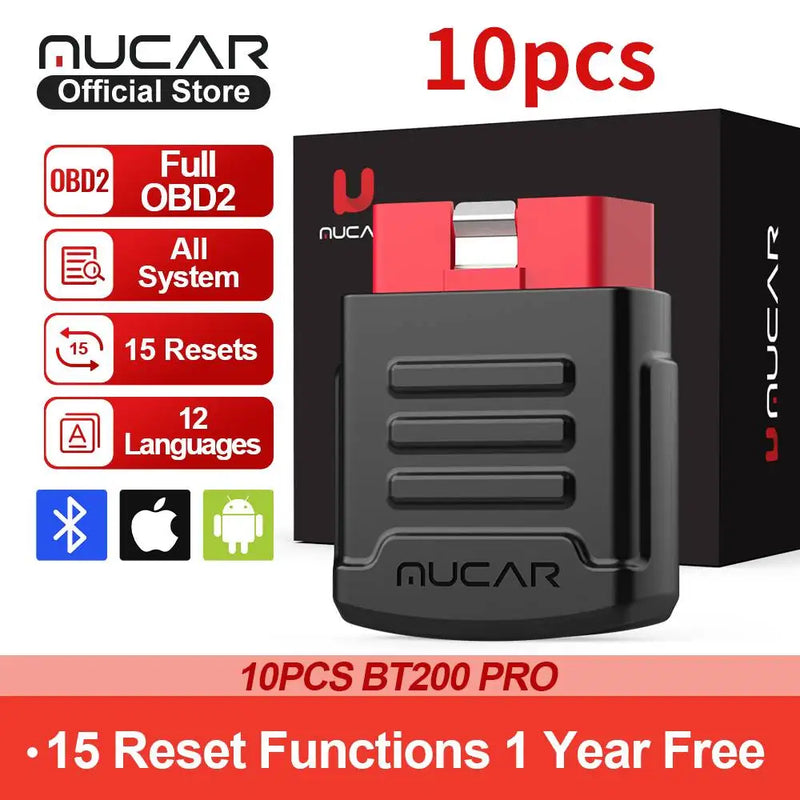 Ferramentas de diagnóstico automotivo MUCAR BT200 OBD2 Bluetooth Wifi Scanner para todos os carros Auto Testador OBD2 15 Redefinições de diagnóstico