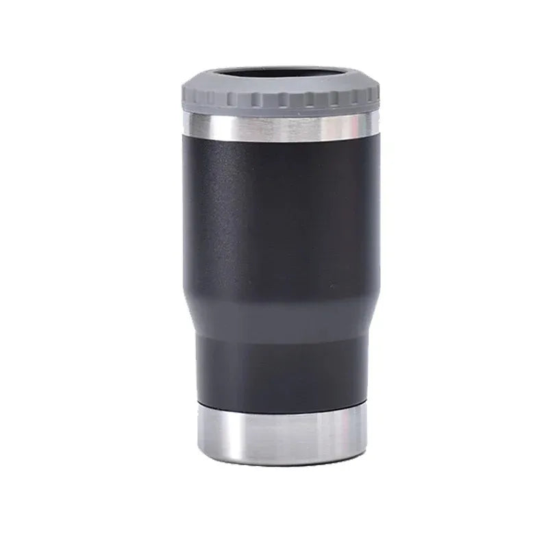 Copo Térmico 400ml ou suporte para cerveja de lata ou garrafa em aço inoxidável - 5x1 (Copo térmico / Latinha 350ml / Lata Alta 400mL / Barrigudinha / Long Neck e Com Abridor de Garrafa)