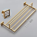 Acessórios para banheiro Toalheiro Aço inoxidável Toalheiro Acessórios para banheiro Prateleira de armazenamento Toalheiro duplo Dourado/Preto/Cromado