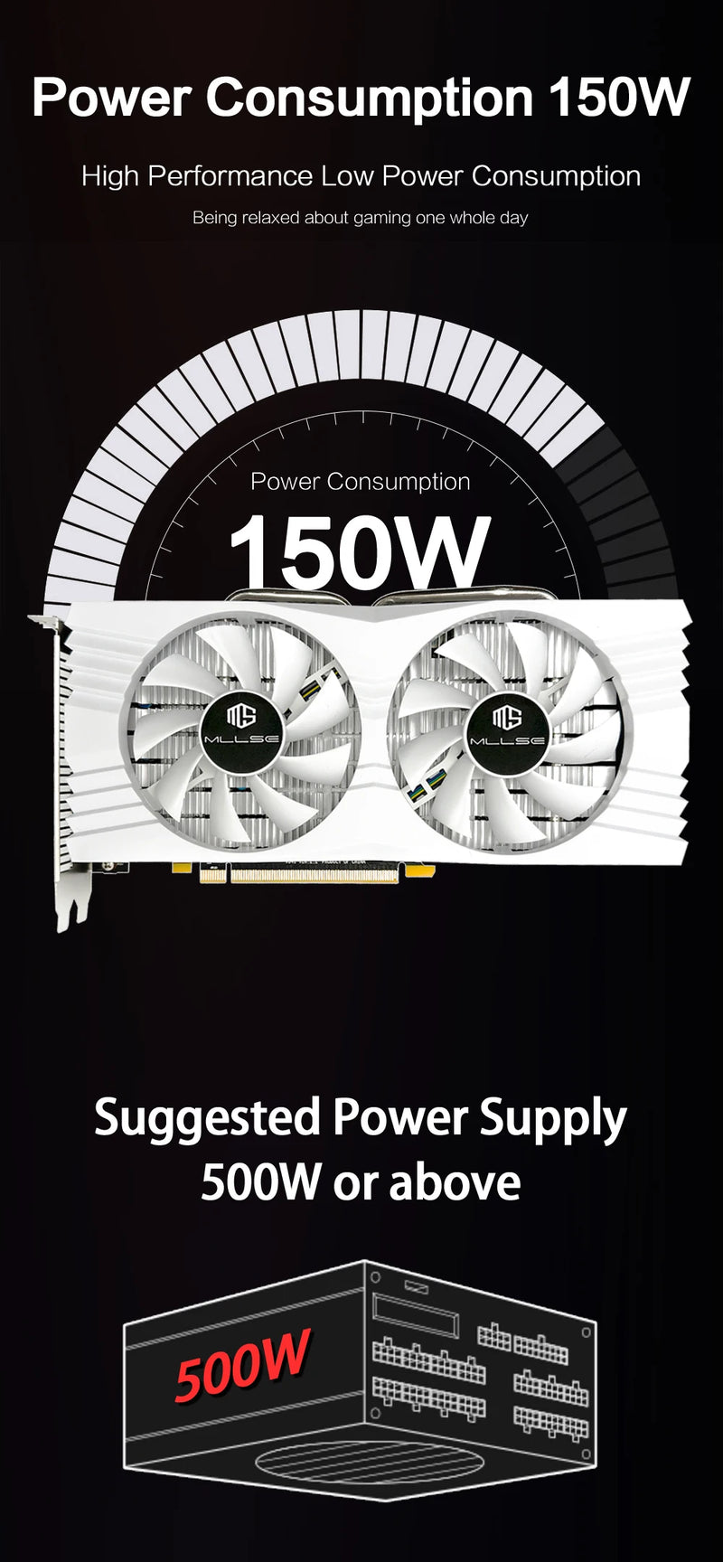 Placa de vídeo AMD Radeon RX 580 8GB GDDR5 256-bit 2048SP PCIe 3.0 x16 para desktops, modelo MLLSE. Processador de 14 nm para jogos.