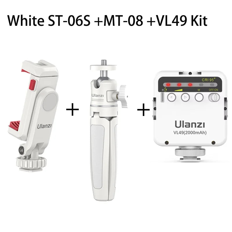 Suporte vertical para celular Ulanzi ST-06S para câmera DSLR, monitor, tripé, braçadeira para gravação de vlogs com smartphone