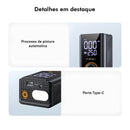 Bomba de inflação portátil sem fio de 60 W, bateria de 1800 mAh * 2,5 modos (carro/bicicleta/motocicleta), desligamento automático por LED, tipo C