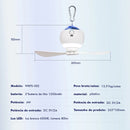 Ventilador de teto portátil silencioso de 3 velocidades, luz LED de 3 velocidades, sem necessidade de instalação de luz de ventilador