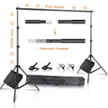Suporte de fundo para estúdio de fotografia e vídeo, sistema de suporte de fundo telescópico ajustável com bolsa de transporte, 2,6 x 3 m/8,5 x 10 pés