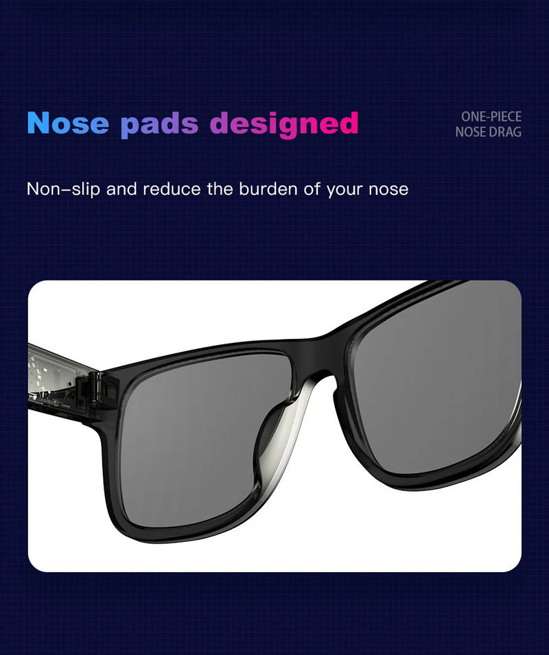 Óculos de Sol Inteligentes KUMI Meta V1, Polarizado com Bluetooth, à Prova D'água IPX4, Fones de Ouvido Abertos, Assistente de Voz com IA
