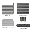 Cenário de tela verde Chromakey grande portátil com suporte para fotografia, sistema de suporte para gravação de vídeo e foto 240x400 cm