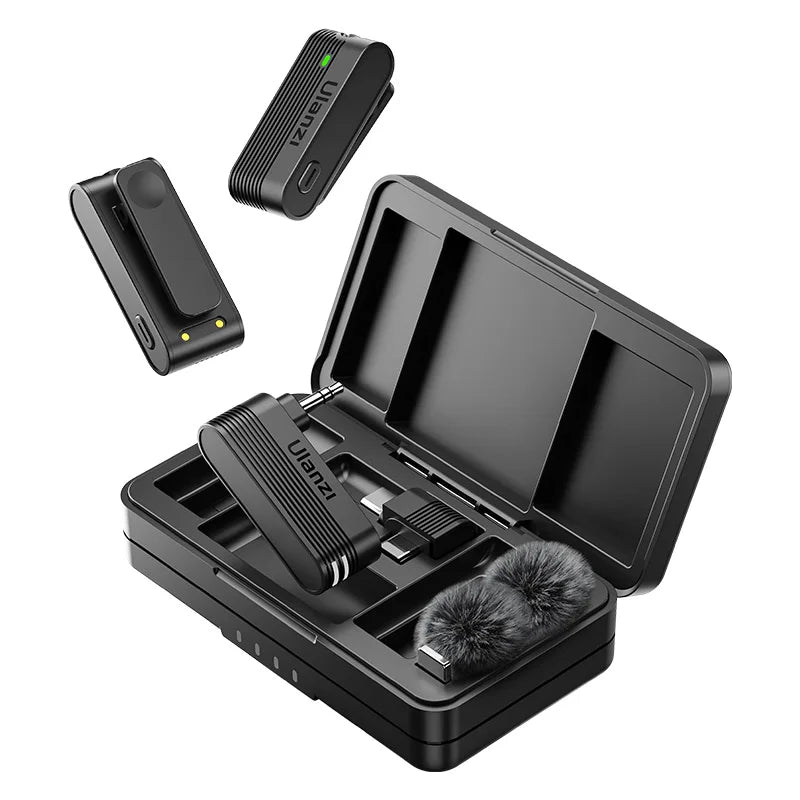 Microfone Ulanzi A100 para Smartphones, Microfone de Lapela Sem Fio para iPhone 16, 15, 12, Xiaomi, Samsung, Dji Action 5, 4, 3, 2, OSMO Pocket 3, SONY