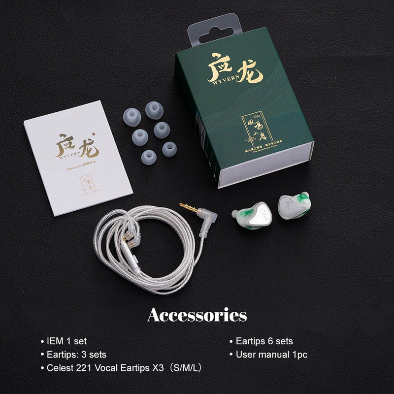 Novo fone de ouvido intra-auricular Kinera Celest Wyvern com cabo de microfone boom destacável IEMs Gaming Mic Headset Envio do Brasil