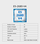 Placa-mãe SOYO X99 para jogos com processador Xeon LGA2011-3 2680 V4 e 16 GB de memória RAM DDR4 de 2133 MHz (2x8 GB) para computadores desktop.