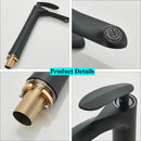 SHBSHAIMY Torneira de pia de banheiro quadrada moderna com núcleo de latão, torneira de água quente e fria, modelo alto/baixo, dourada, montada no deck