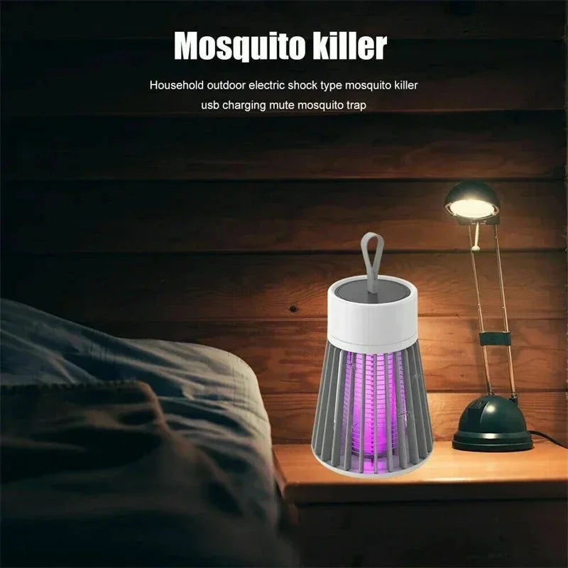 Mata-moscas elétrico dobrável, armadilha para mosquitos, raquete recarregável por USB, mata-insetos com luz UV