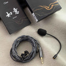 Fones de ouvido Kinera Celest Wyvern pretos com cabo e microfone, envio de IEMs brasileiros, fones de ouvido com fio Hi-Fi para jogos, para presente