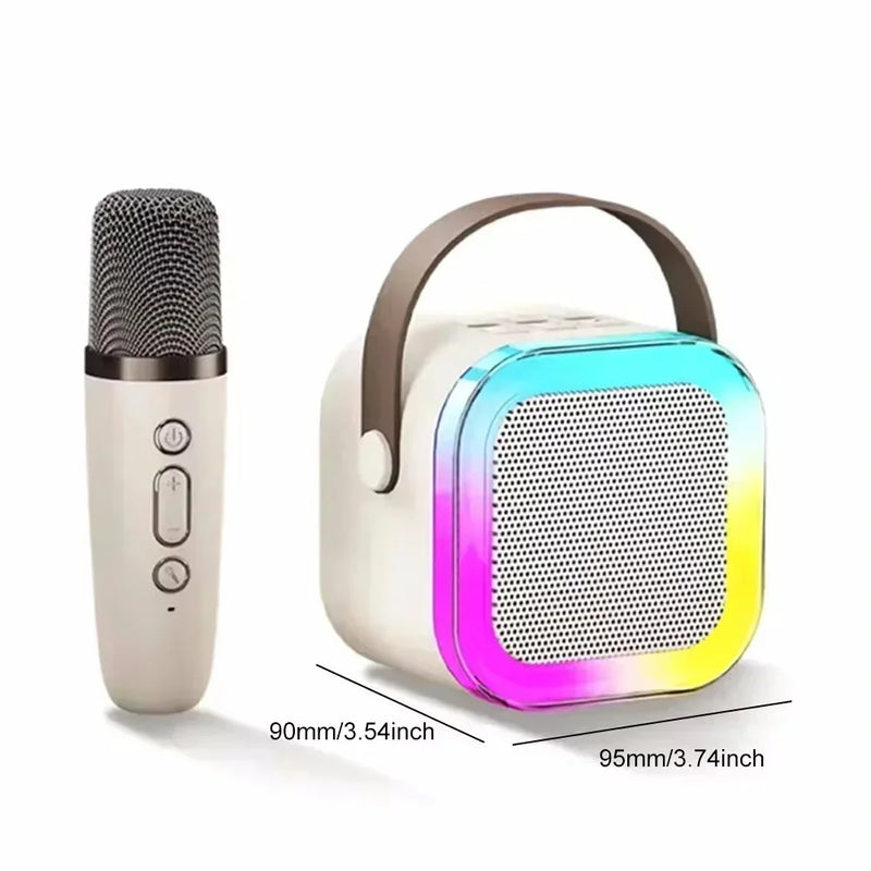Sistema de Alto-Falante de karaokê Portátil Bluetooth K12 com 2 Microfones Sem Fio, Adequado para Cantos de Casa