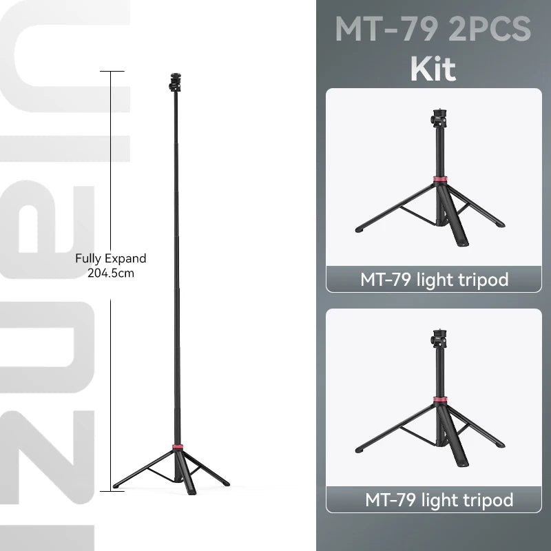 Ulanzi MT-79 2M Tripé Universal Portátil Suporte de Lâmpada de Liga de Alumínio LT028 Luz de Preenchimento Câmera Leve Câmera de Ação