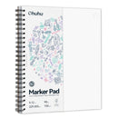 Blocos de marcadores de dupla face Ohuhu, caderno de esboços artísticos à prova de sangramento, espiral, caderno de esboços para marcadores de álcool, caderno de desenho escolar