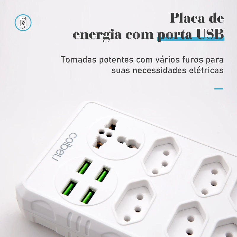Extensão elétrica de 5 metros, extensão elétrica, filtro de linha brasileiro, tomada USB, régua de tomadas, extensão de tomada, tomada USB longa