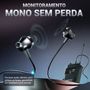 Sistema de monitoramento intra-auricular mono de 4 canais com retorno de palco sem fio Phenyx pro PTM-33 e suporte para rack, ideal para igrejas e casamentos.