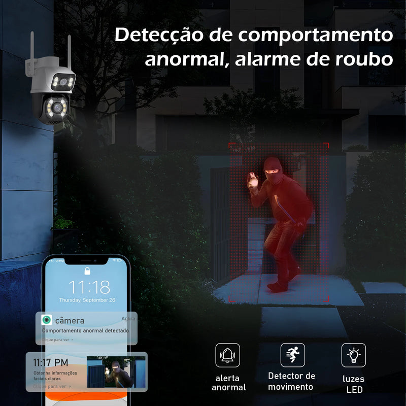 Câmera de segurança Wi-Fi 6MP e 4K inteligentes 360 Bluetooth