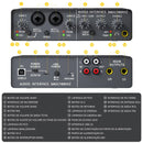 Teyun Q-24 Interface de Áudio Profissional Universal USB para Computador, Placa de Som com Monitoramento, Guitarra Elétrica e Gravação ao Vivo