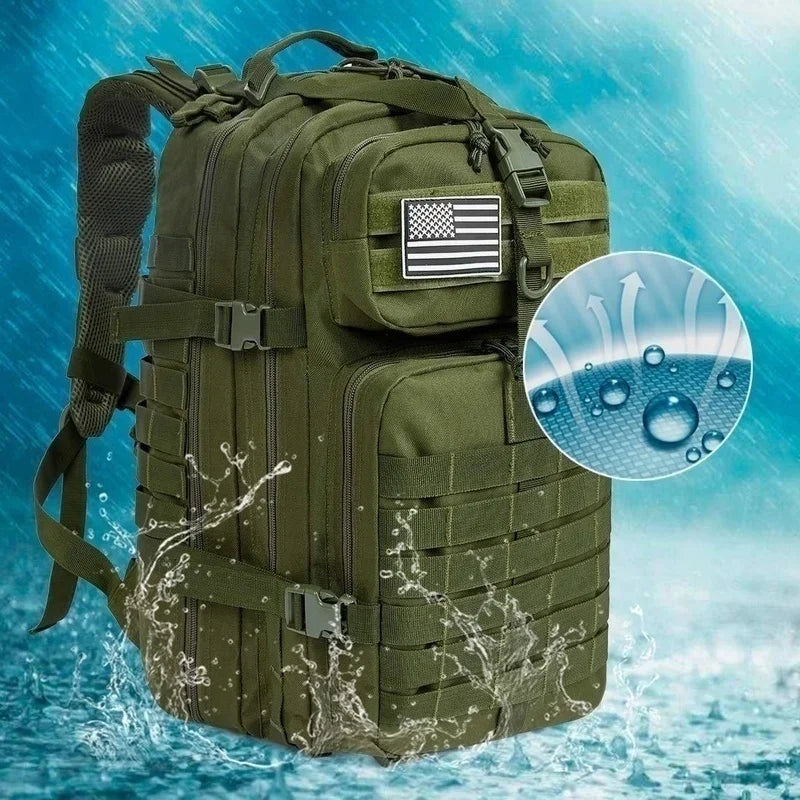 Mochila de nylon impermeável 30L/50L 1000D para caminhadas, pesca e caça, para atividades ao ar livre, esportes táticos, acampamento e caminhada