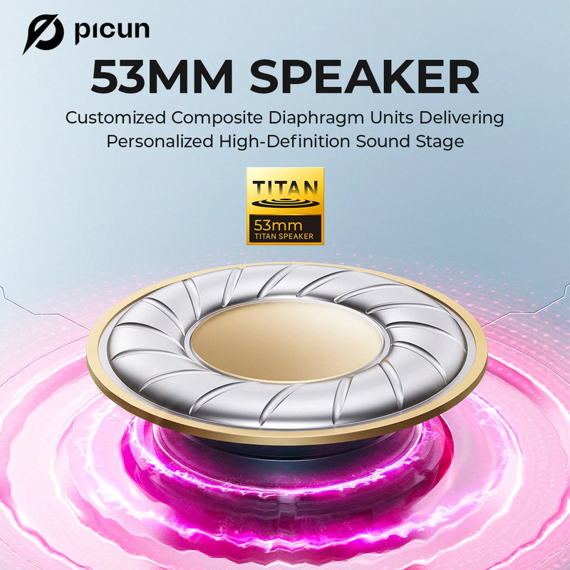 Fone de ouvido sem fio para jogos Picun G3 com microfone, Bluetooth 5.4, driver de 40 mm, 2.4G/sem fio/cabo, fones de ouvido USB 65H