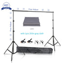 Kit de suporte de fundo com tecido verde para musselina, suporte telescópico ajustável com clipe para bolsa de transporte