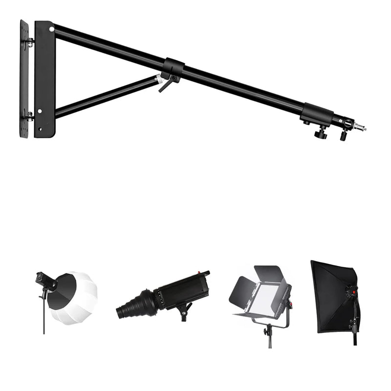 Suporte de braço de projeção de parede pesada de 170 cm e 135 cm para estúdio fotográfico, softbox, luzes estroboscópicas de vídeo