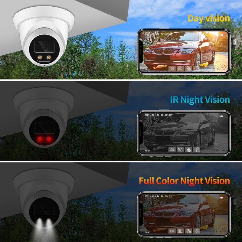 Câmera IP ASECAM 4K 8MP Áudio externo POE H.265 Onvif Grande angular 2,8 mm Detecção de humanoides por IA Câmera de vigilância CCTV residencial