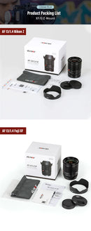 Lente VILTROX 13mm f1.4 para Sony E Fuji X Mount, abertura ampla de F1.4, foco automático, ultra grande angular, para câmeras APS-C e Vlogs.