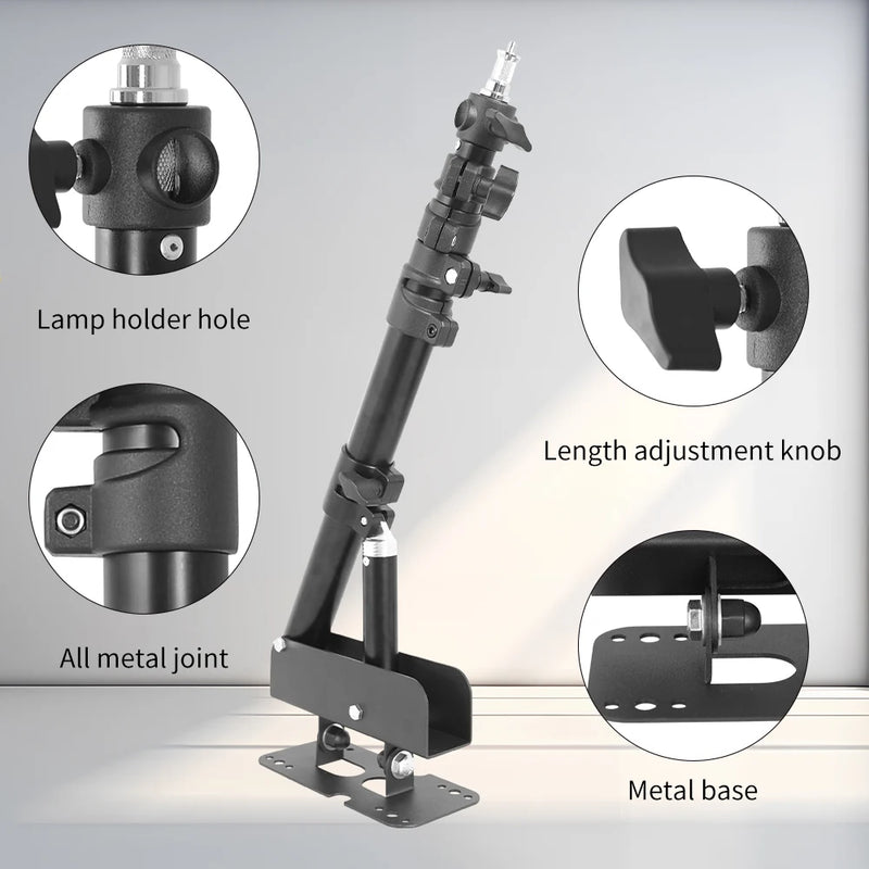 Braço de lança SH Heavy Wall Mount para estúdio fotográfico, luzes estroboscópicas de vídeo, comprimento máximo de 100 cm, rotação horizontal e vertical