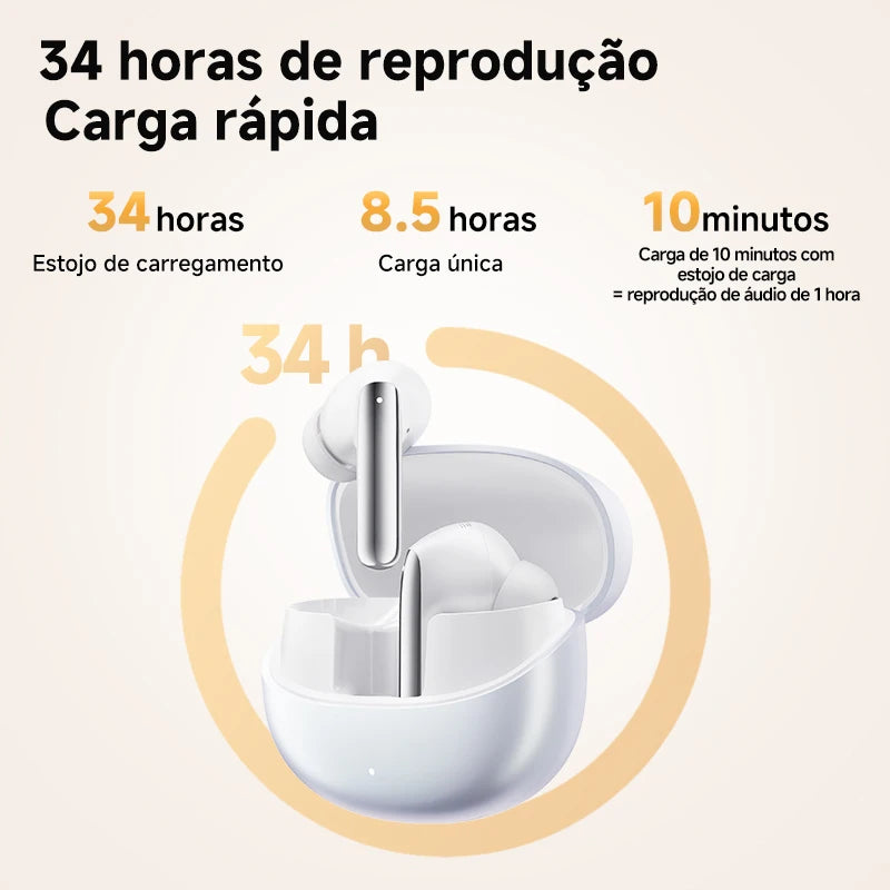 Fones de ouvido QCY MeloBuds Pro ANC Bluetooth 5.3 sem fio 46dB híbrido ANC Hi-Res LDAC fones de ouvido 6 microfones 34h detecção intra-auricular