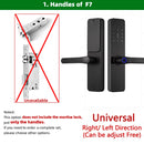 Fechadura Elétrica Inteligente para Porta com Impressão Digital e Alça Maior e Chave/Aplicativo de Desbloqueio Remoto RAYKUBE F7 Tuya WiFi