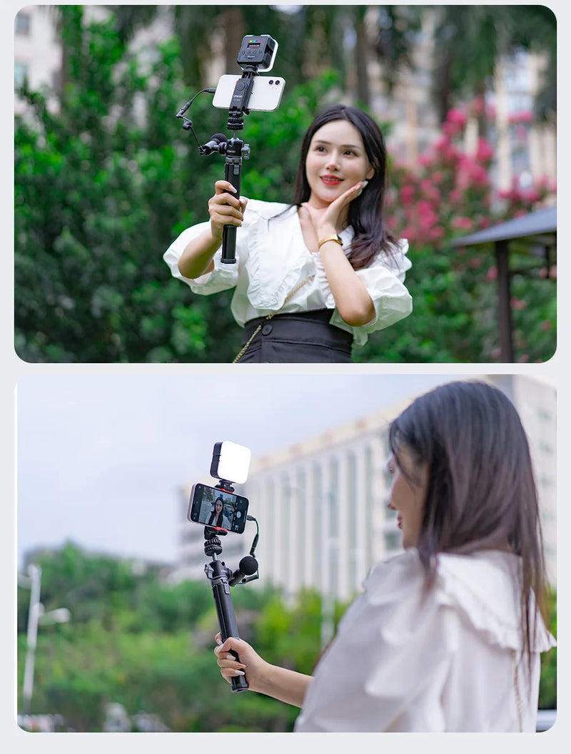 Ulanzi ST-06S Suporte de celular para filmagem vertical DSLR Câmera Monitor Tripé Braçadeira para smartphone Vídeo Vlog